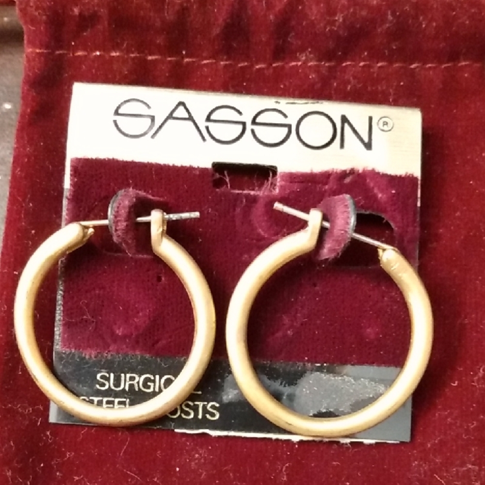 * CLEARANCE * Sasson Gold Hoop Earrings